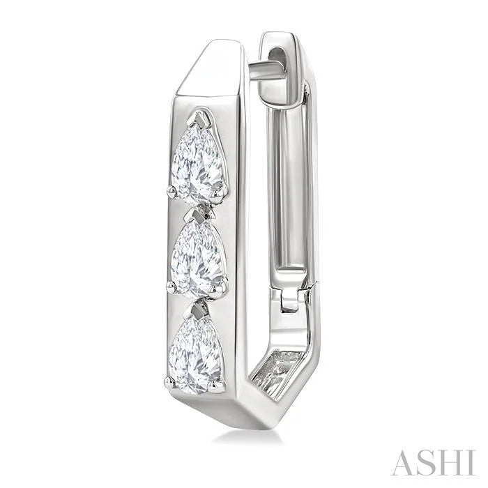Pear Shape Diamond Hoop Earrings