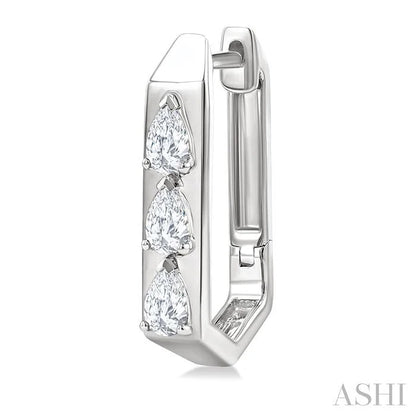 Pear Shape Diamond Hoop Earrings