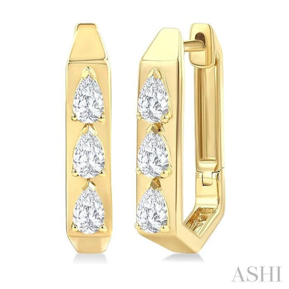 Pear Shape Diamond Hoop Earrings