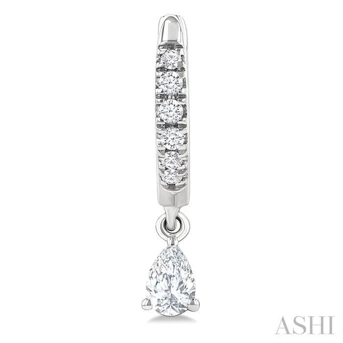 Pear Shape Petite Diamond Fashion Huggie Earrings