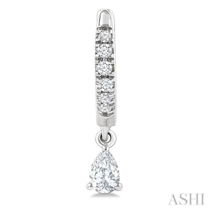 Pear Shape Petite Diamond Fashion Huggie Earrings