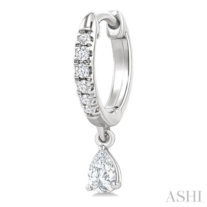 Pear Shape Petite Diamond Fashion Huggie Earrings