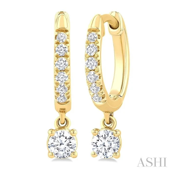 Round Shape Petite Diamond Fashion Huggie Earrings