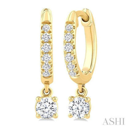 Round Shape Petite Diamond Fashion Huggie Earrings
