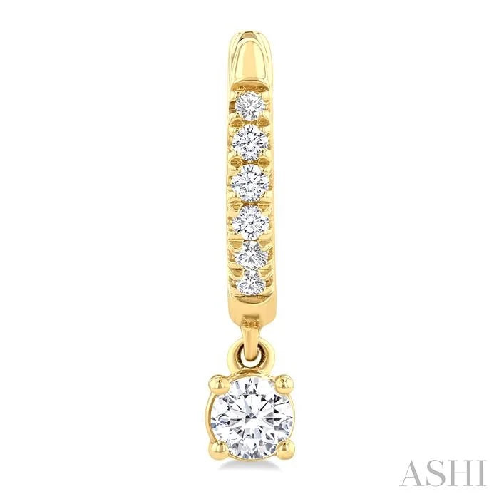 Round Shape Petite Diamond Fashion Huggie Earrings