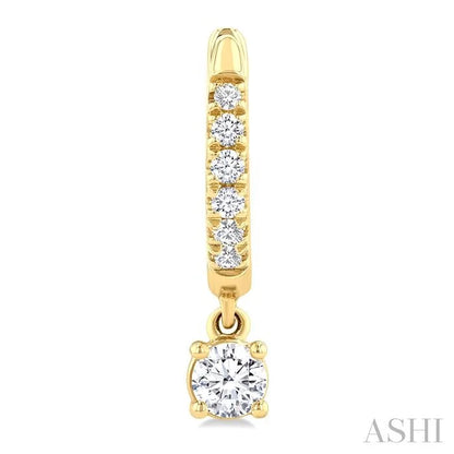 Round Shape Petite Diamond Fashion Huggie Earrings