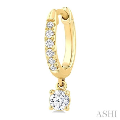 Round Shape Petite Diamond Fashion Huggie Earrings