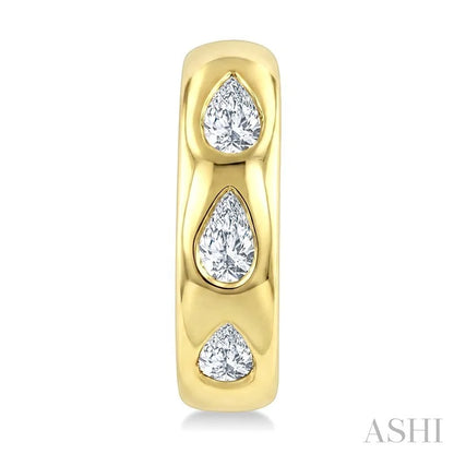 Pear Shape Petite Diamond Huggie Earrings