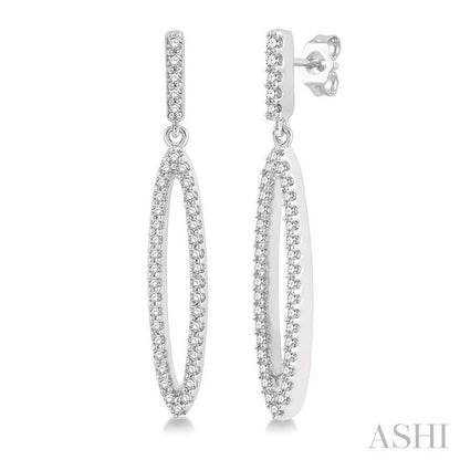 Marquise Shape Diamond Fashion Long Earrings