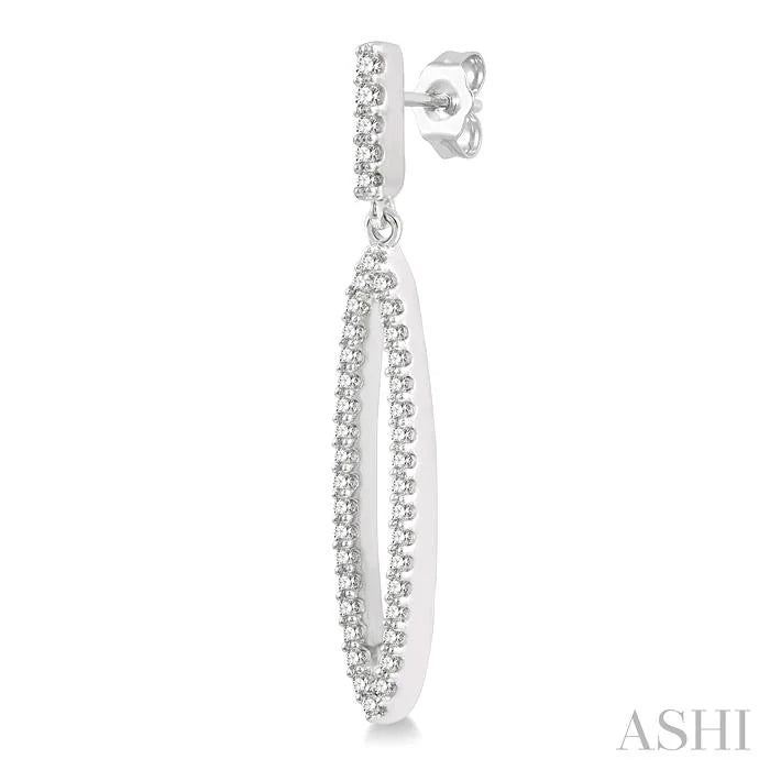 Marquise Shape Diamond Fashion Long Earrings