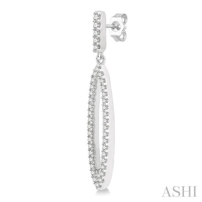 Marquise Shape Diamond Fashion Long Earrings
