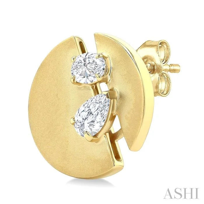Split Circle Diamond Fashion Earrings