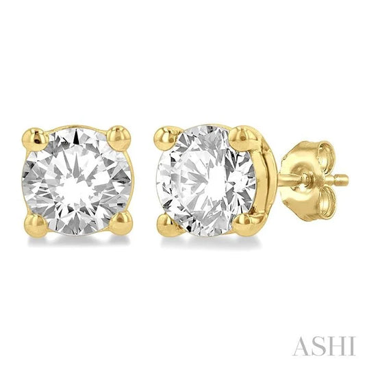 Round Shape Diamond Stud Earrings