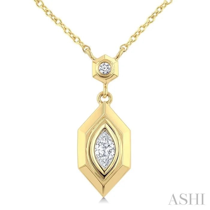 Hexagon Shape Diamond Fashion Pendant