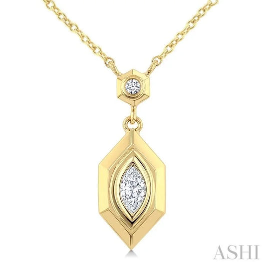 Hexagon Shape Diamond Fashion Pendant