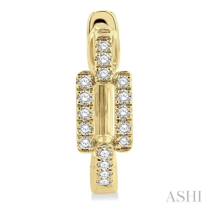 Paperclip Petite Diamond Huggie Fashion Earrings