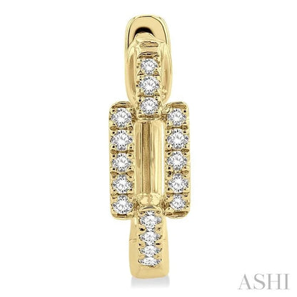 Paperclip Petite Diamond Huggie Fashion Earrings