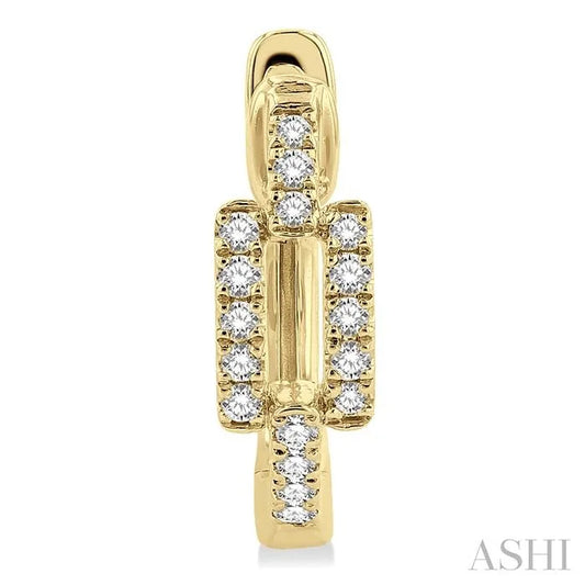 Paperclip Petite Diamond Huggie Fashion Earrings