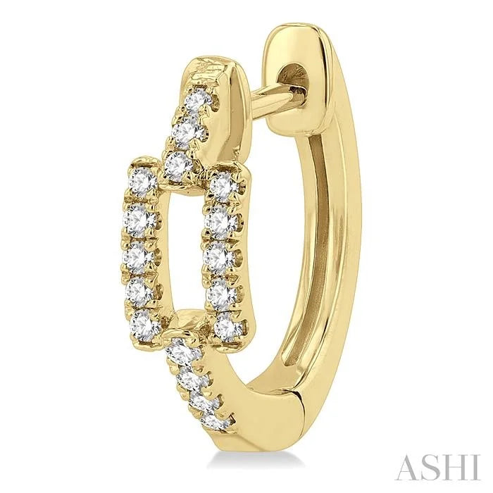 Paperclip Petite Diamond Huggie Fashion Earrings