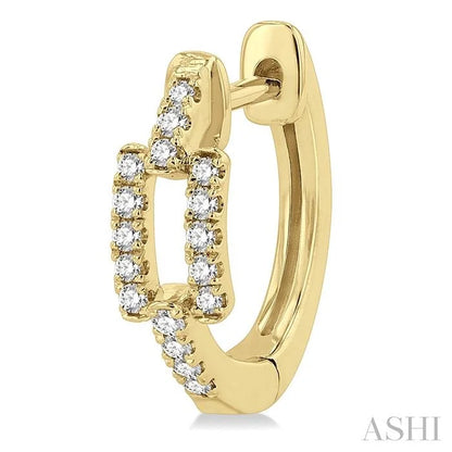 Paperclip Petite Diamond Huggie Fashion Earrings