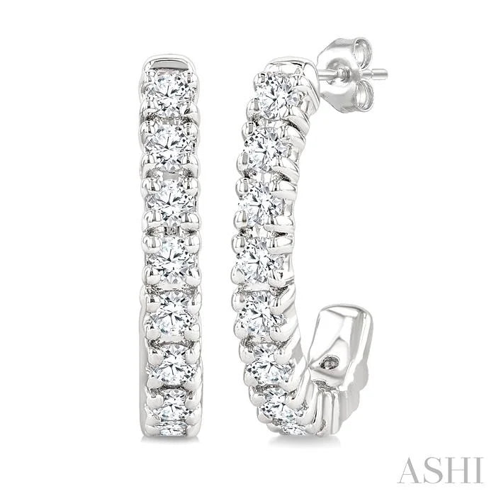 Petite Diamond Half Hoop Earrings
