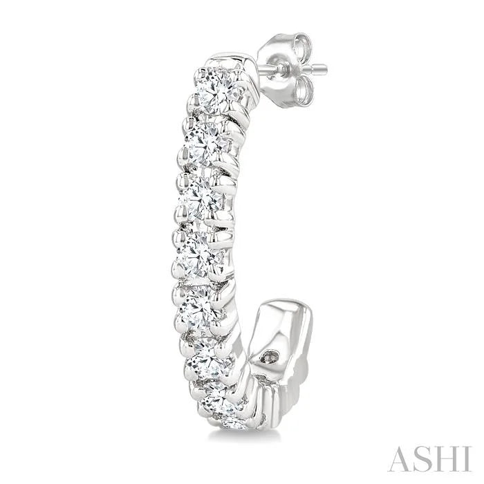 Petite Diamond Half Hoop Earrings