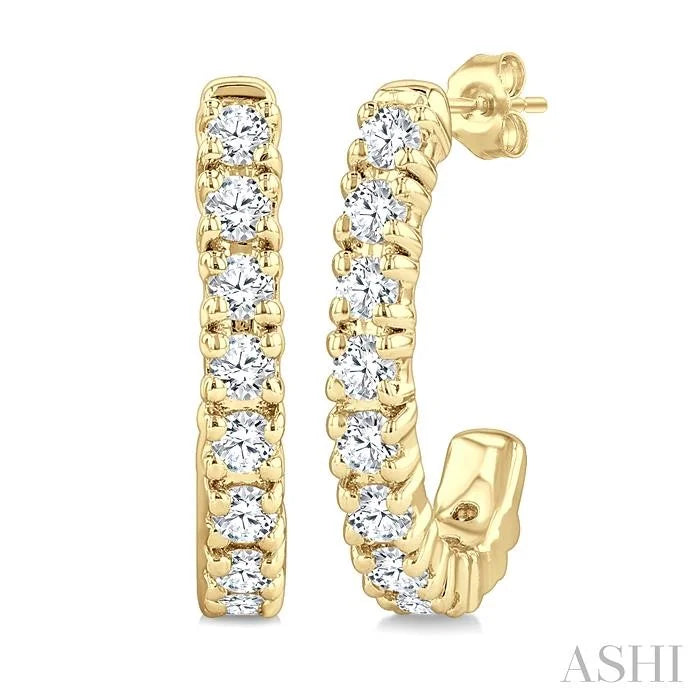 Petite Diamond Half Hoop Earrings