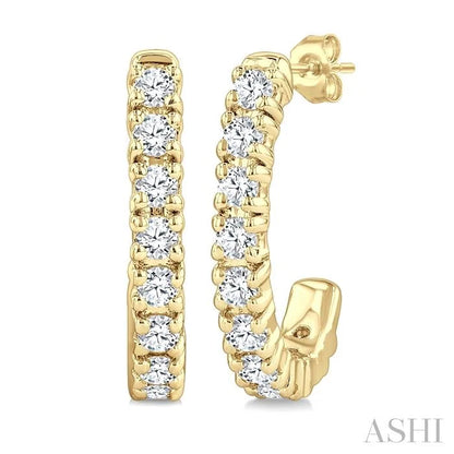 Petite Diamond Half Hoop Earrings