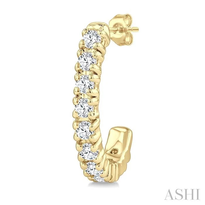 Petite Diamond Half Hoop Earrings