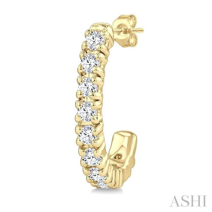 Petite Diamond Half Hoop Earrings