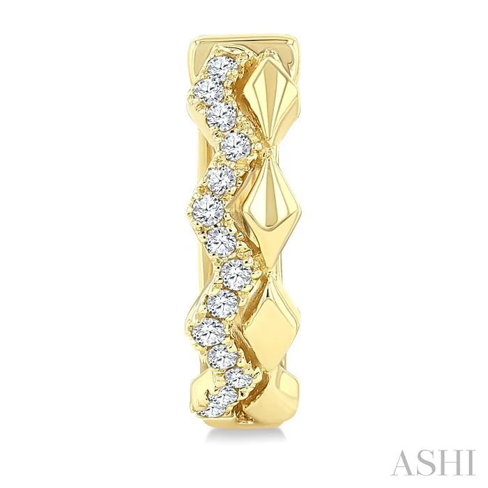 Geometric Petite Diamond Huggie Fashion Earrings