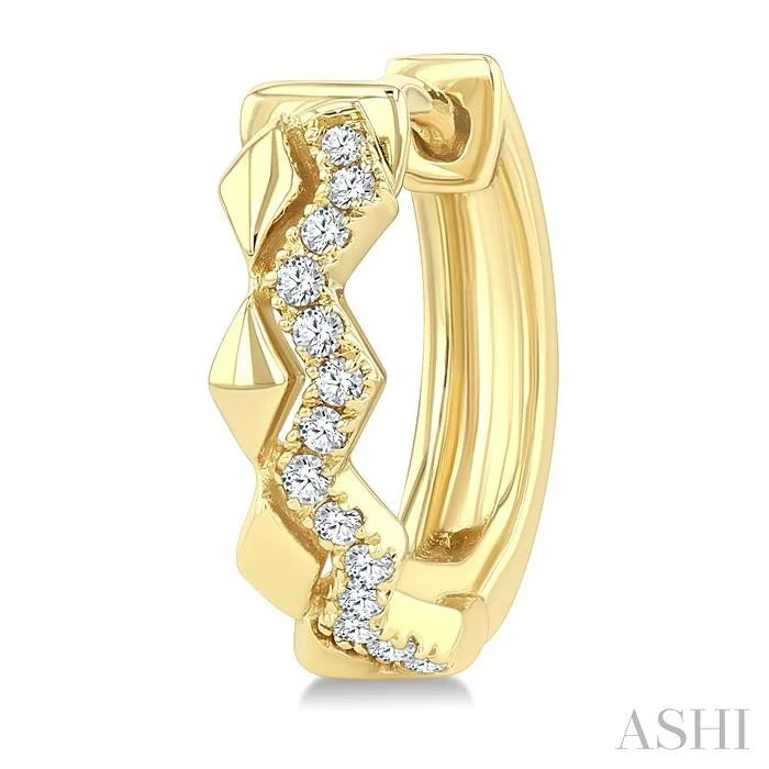 Geometric Petite Diamond Huggie Fashion Earrings