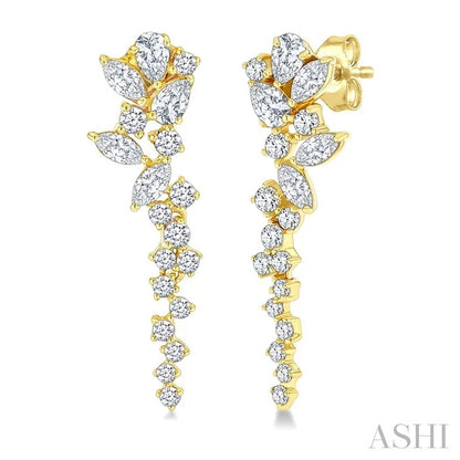 Mixed Shape Scatter Diamond Fashion Earrings