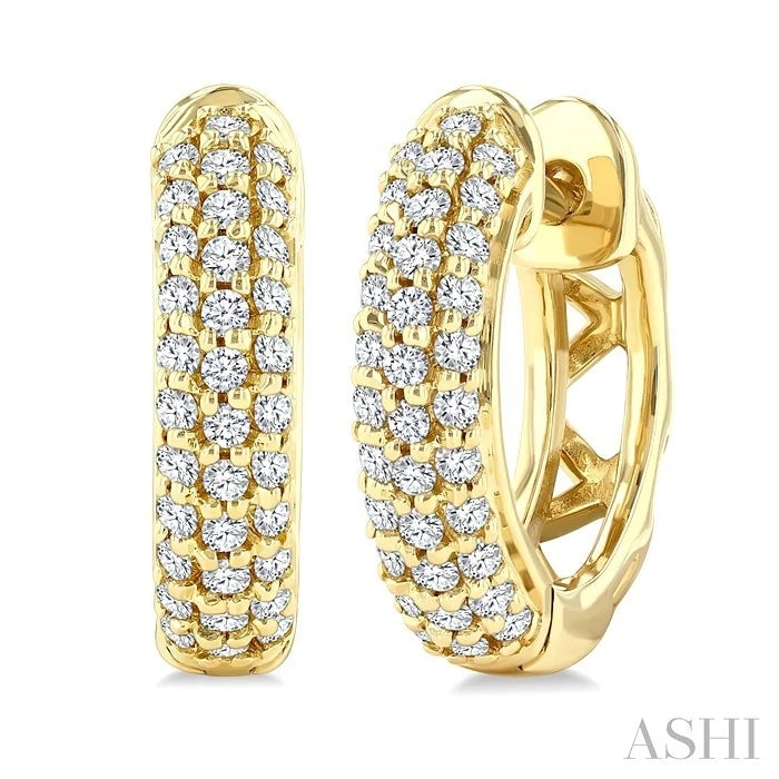 Pave-Set Diamond Huggie Earrings
