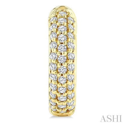 Pave-Set Diamond Huggie Earrings