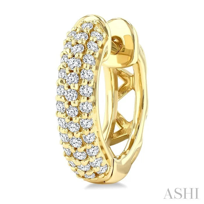 Pave-Set Diamond Huggie Earrings
