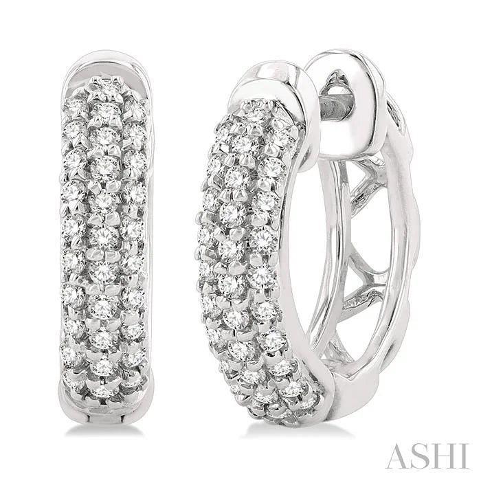 Pave-Set Petite Diamond Fashion Huggie Earrings