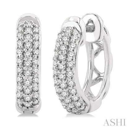 Pave-Set Petite Diamond Fashion Huggie Earrings