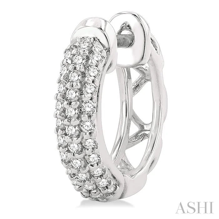 Pave-Set Petite Diamond Fashion Huggie Earrings