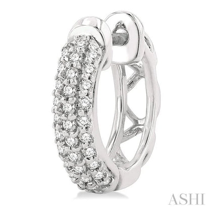 Pave-Set Petite Diamond Fashion Huggie Earrings