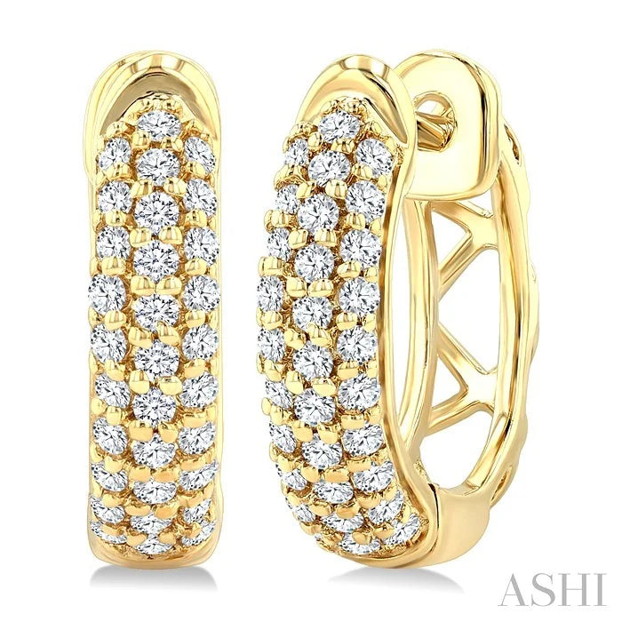 Pave-Set Petite Diamond Fashion Huggie Earrings