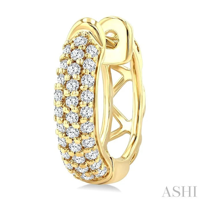 Pave-Set Petite Diamond Fashion Huggie Earrings