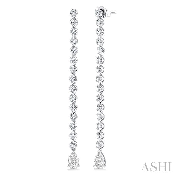 Pear Shape Lovebright Diamond Long Earrings