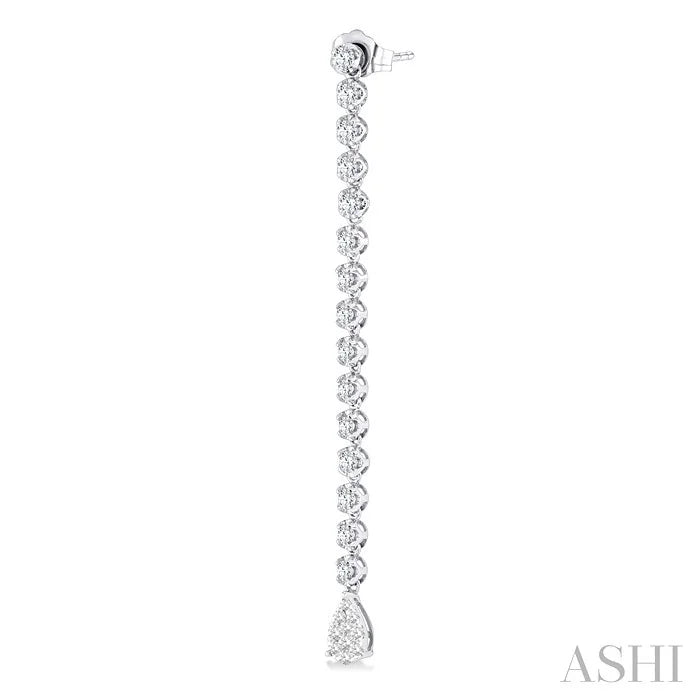 Pear Shape Lovebright Diamond Long Earrings