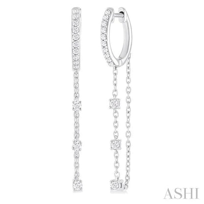 Diamond Hoop Chain Earrings