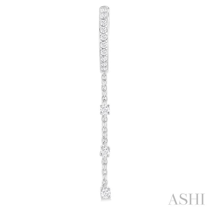 Diamond Hoop Chain Earrings