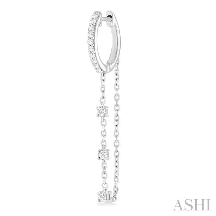 Diamond Hoop Chain Earrings