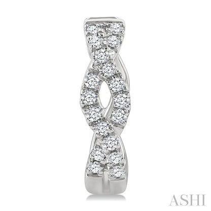 Swirl Petite Diamond Huggie Fashion Earrings