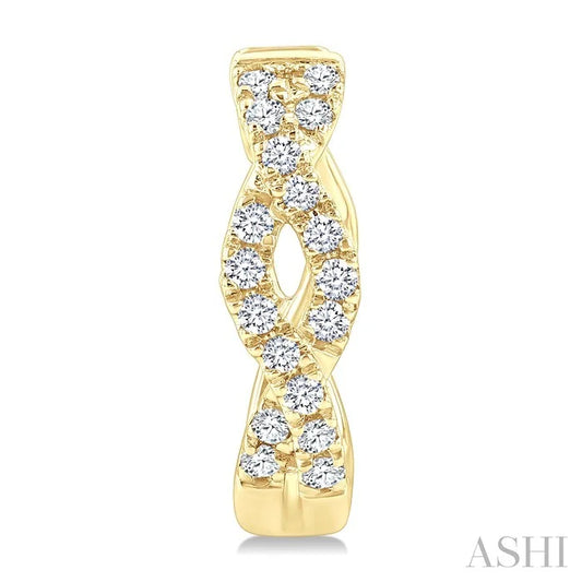 Swirl Petite Diamond Huggie Fashion Earrings