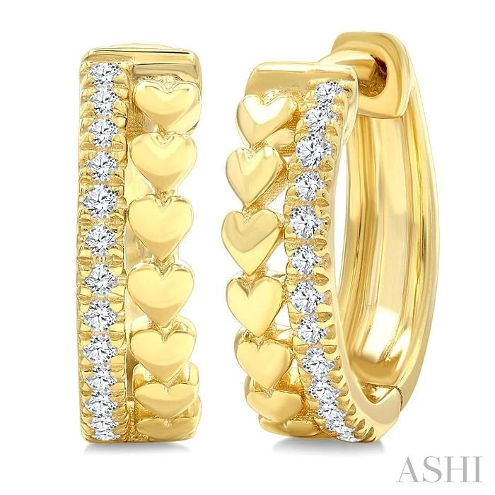 Heart Shape Petite Diamond Huggie Fashion Earrings